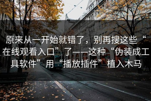原来从一开始就错了，别再搜这些“在线观看入口”了——这种“伪装成工具软件”用“播放插件”植入木马