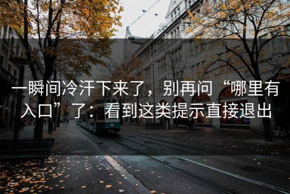 一瞬间冷汗下来了，别再问“哪里有入口”了：看到这类提示直接退出