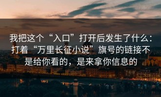 我把这个“入口”打开后发生了什么：打着“万里长征小说”旗号的链接不是给你看的，是来拿你信息的