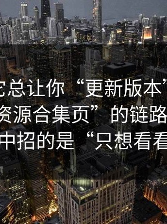 为什么它总让你“更新版本”，我把这种“资源合集页”的链路追完了：最容易中招的是“只想看看”的人