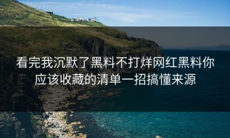 看完我沉默了黑料不打烊网红黑料你应该收藏的清单一招搞懂来源