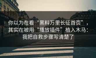 你以为在看“黑料万里长征首页”，其实在被用“播放插件”植入木马：我把自救步骤写清楚了