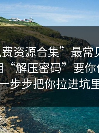 这种“免费资源合集”最常见的套路：先让你用“解压密码”要你付费，再一步步把你拉进坑里