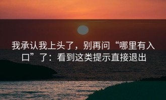 我承认我上头了，别再问“哪里有入口”了：看到这类提示直接退出