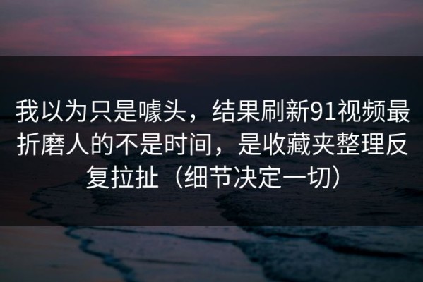 我以为只是噱头，结果刷新91视频最折磨人的不是时间，是收藏夹整理反复拉扯（细节决定一切）