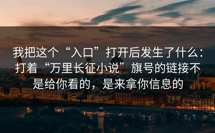 我把这个“入口”打开后发生了什么：打着“万里长征小说”旗号的链接不是给你看的，是来拿你信息的